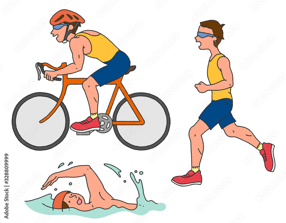 トライアスロン選手のイラスト Stock Illustration Adobe Stock