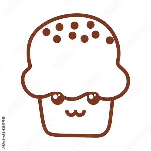 delicious and fresh cupcake , line style icon