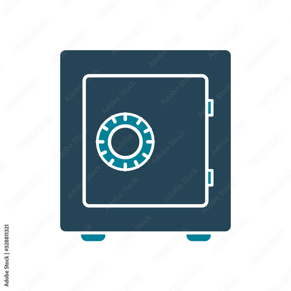 Isolated money strongbox silhouette style icon vector design Isolated money strongbox silhouette style icon vector design