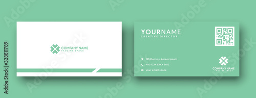 green business card . flat and clean business card design . modern minimalist design