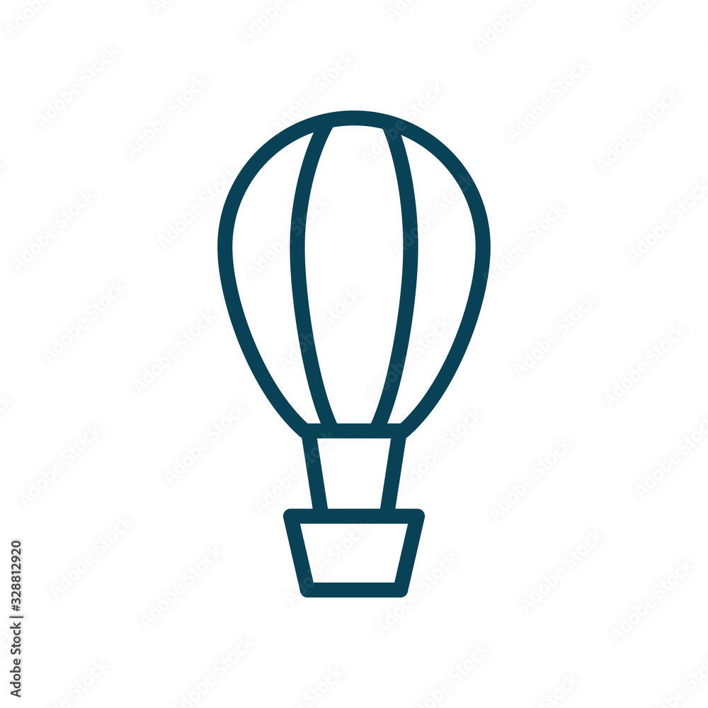 Isolated hot air balloon line style icon vector design Isolated hot air balloon line style icon vector design