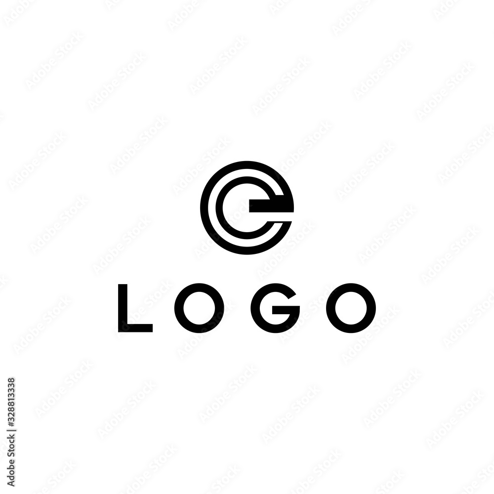 initial CE logo design, EC letter log vector inspiration with circle 