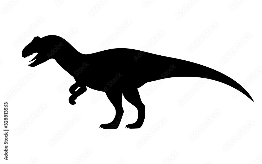 Vector allosaurus silhouette