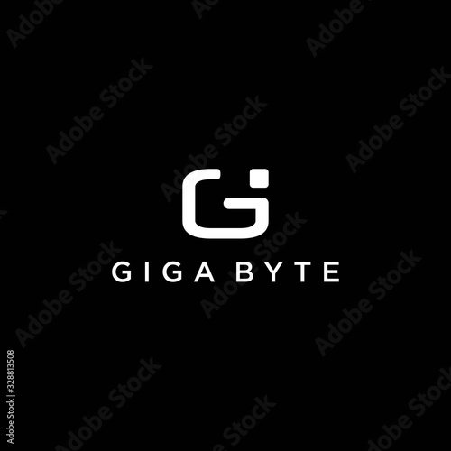 simple G logo ,giga byte pixel vector design