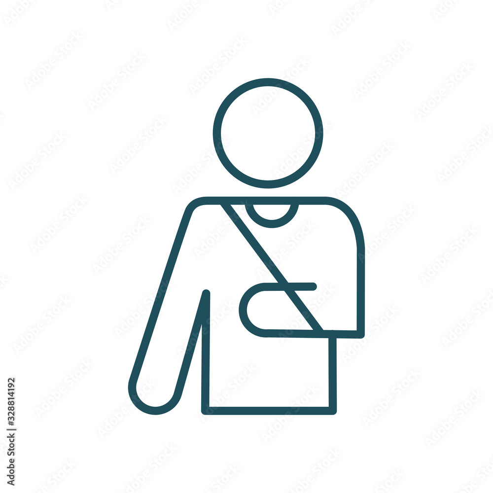 avatar with broken arm line style icon vector design avatar with broken arm line style icon vector design