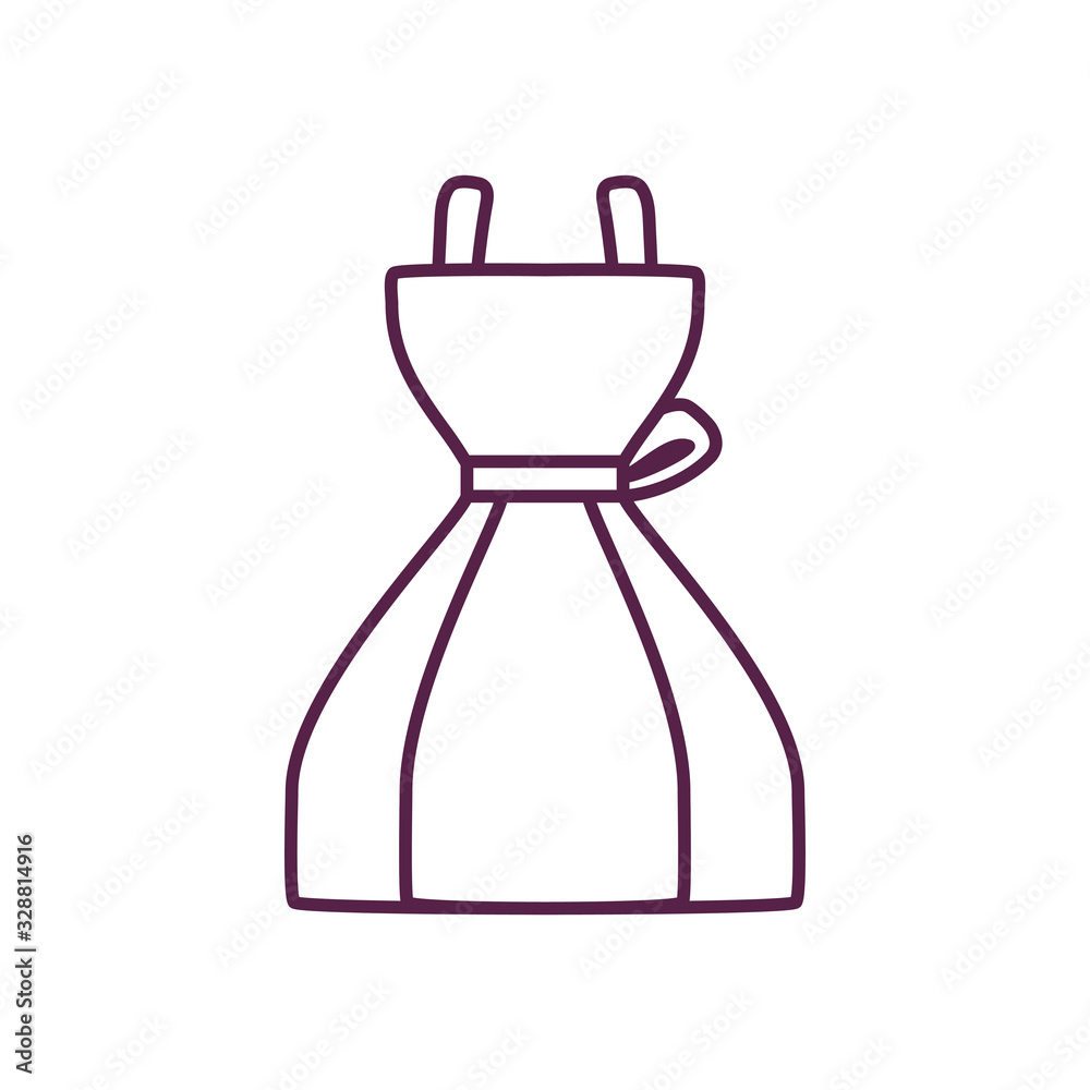 Isolated dress line style icon vector design Isolated dress line style icon vector design