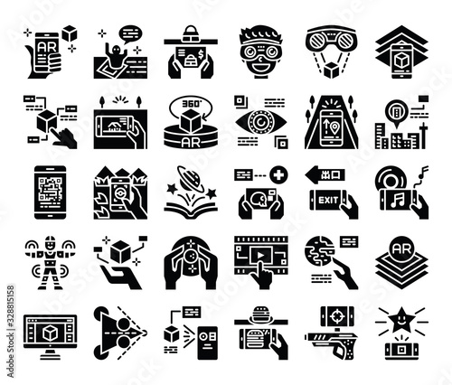 ar glyph vector icons