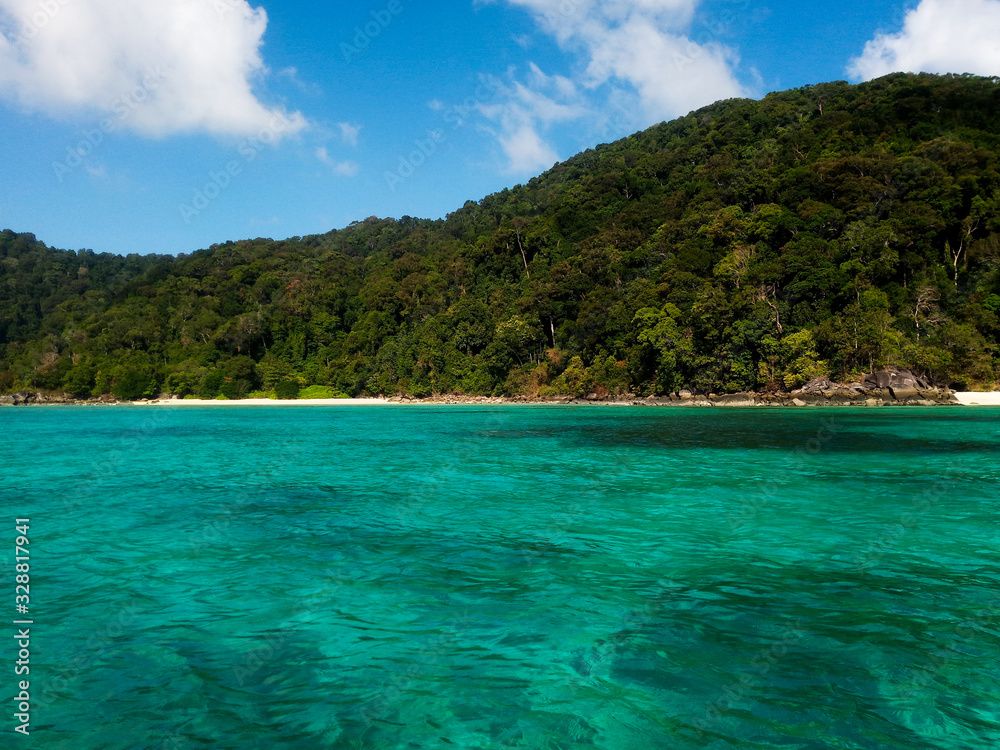 Fototapeta premium Beach and tropical sea, Surin Island, Phang-Nga Province, Thailand.