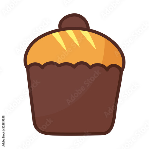 delicious cupcake on white background