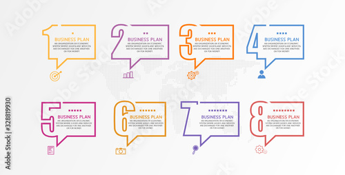 vector illustration Can be used for process, presentations, layout, banner,info graph There are 8 steps or layers.