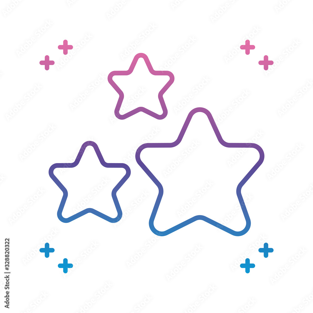 stars icon, gradient line style