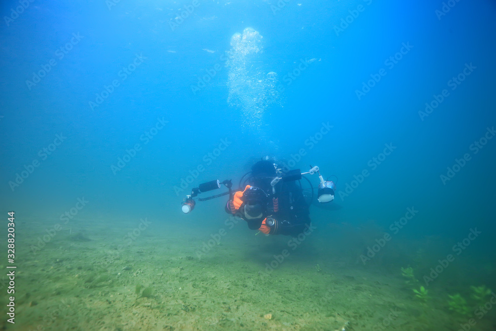underwater photographer with a camera, diver hobby special underwater boxing with a camera underwater photographer with a camera, diver hobby special underwater boxing with a camera
