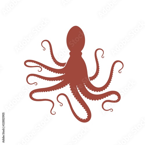 Octopus logo. Isolated octopus on white background