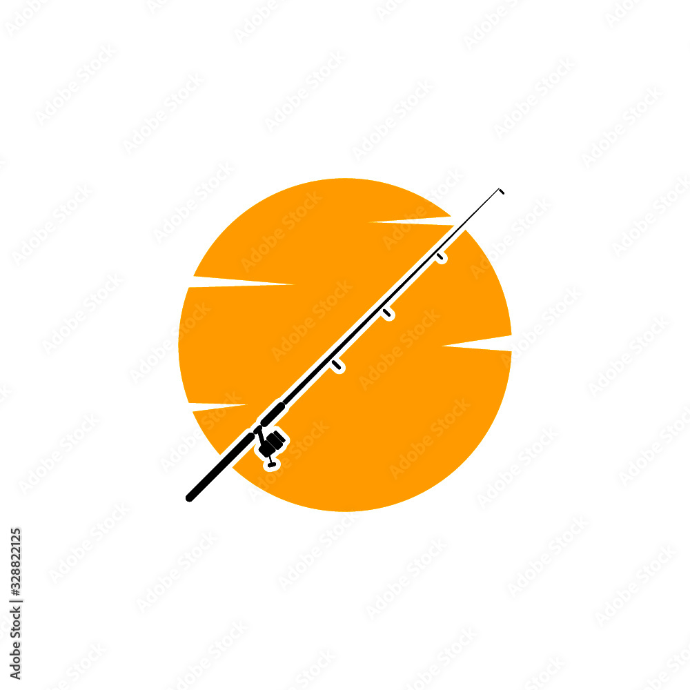 Fishing rod icon isolated on white background Fishing rod icon isolated on white background