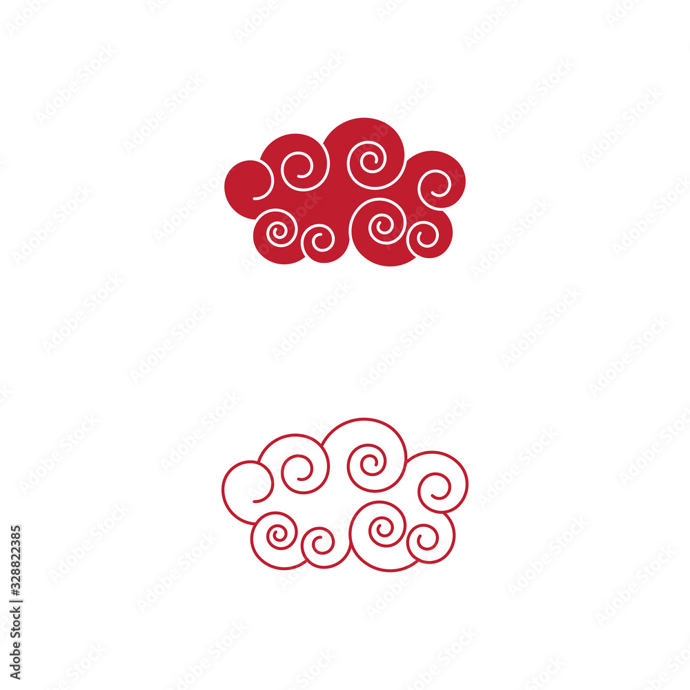 Chinese clouds logo vector illustration Chinese clouds logo vector illustration