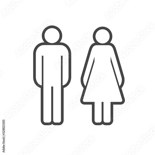 WC, restroom vector line icon. Man and woman simple sign