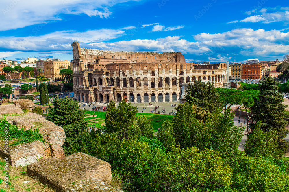 Colosseum ancient building in Rome city, Italy