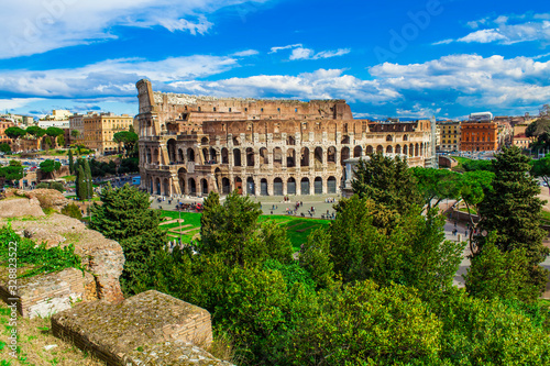 Colosseum ancient building in Rome city, Italy