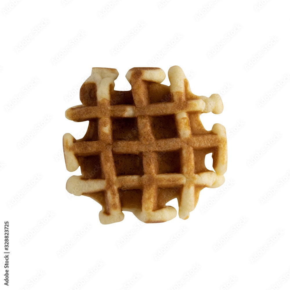Viennese waffle close up isolated on white background Viennese waffle close up isolated on white background