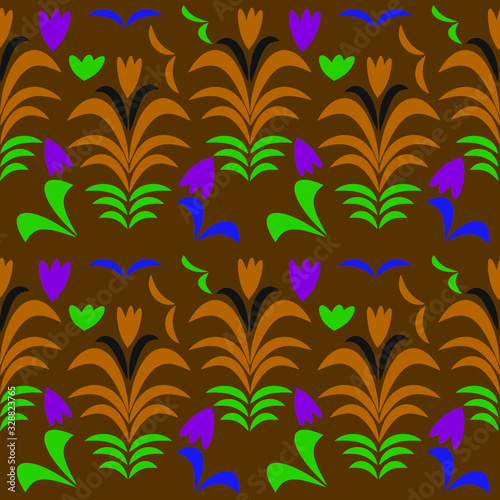 seamless pattern with flowers and butterflies © Дмитрий Котов