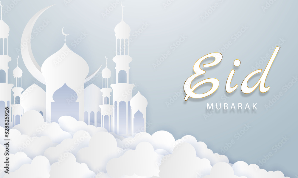 Ramadan kareem background. vector illustration with mosque and moon, place for text greeting card and banner Ramadan kareem background. vector illustration with mosque and moon, place for text greeting card and banner