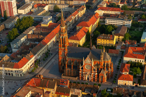 Vászonkép Aerial photo of Osijek city, Croatia