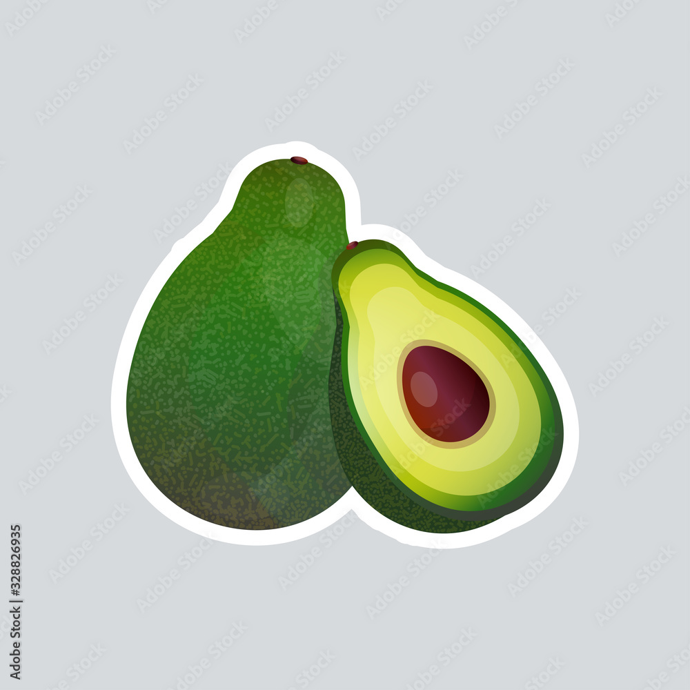 fresh juicy avocado sticker tasty ripe fruit icon healthy food concept vector illustration fresh juicy avocado sticker tasty ripe fruit icon healthy food concept vector illustration