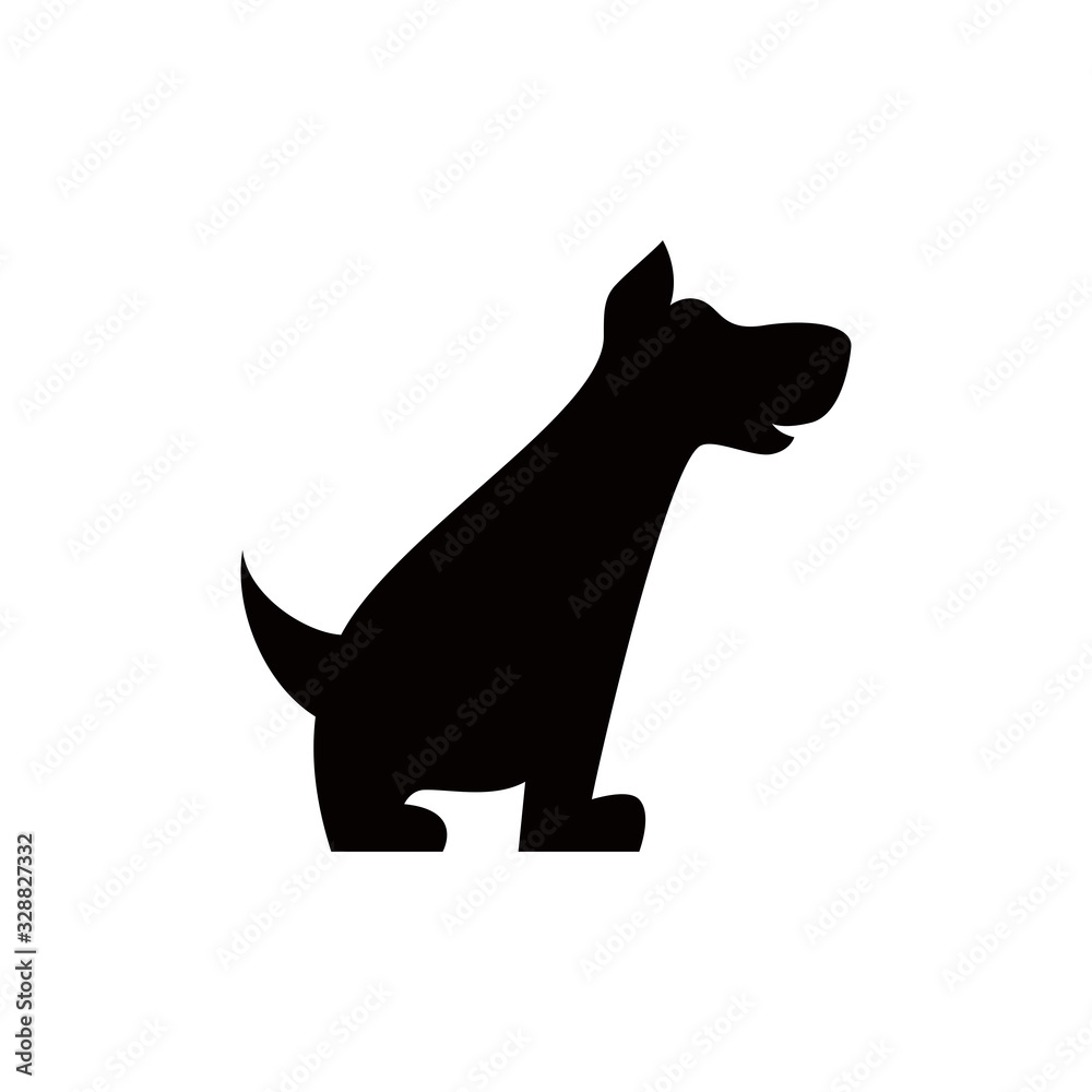 Obraz premium Silhouette dog standing logo vector.