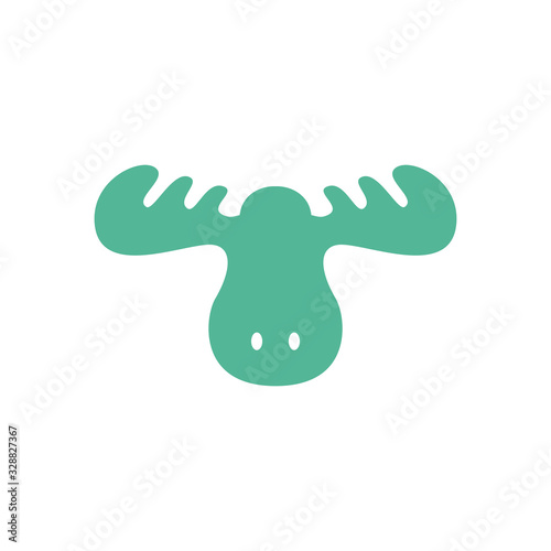 Moose logo character. Head moose vector.