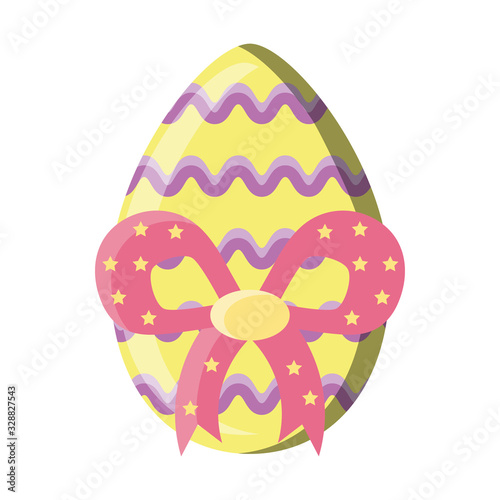 Easter egg decorated on white background