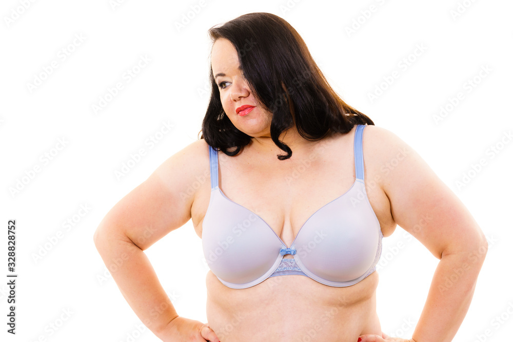 Obraz premium Woman big breast wearing bra