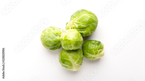 Brussels sprouts laid out in shape of flower