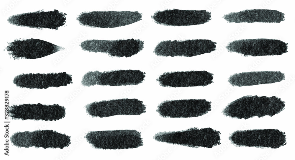 Black grunge stroke brush set for your design, vector. Black grunge stroke brush set for your design, vector.