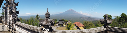 Beautiful panoramic view of volcano peak from Lempuyang temple