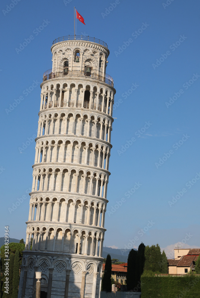 big white Tower if Pisa in Tuscany in Italy