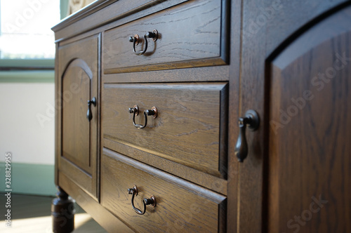 Wallpaper Mural Drawer in wooden chest with a view of the grain of wood Torontodigital.ca