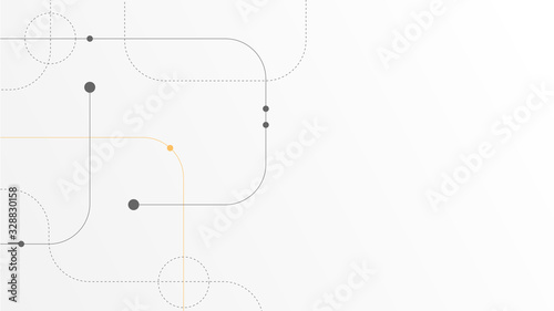 Abstract geometric Circuit connect lines and dots.Simple technology graphic background.Illustration Vector design Network technology and Connection concept.