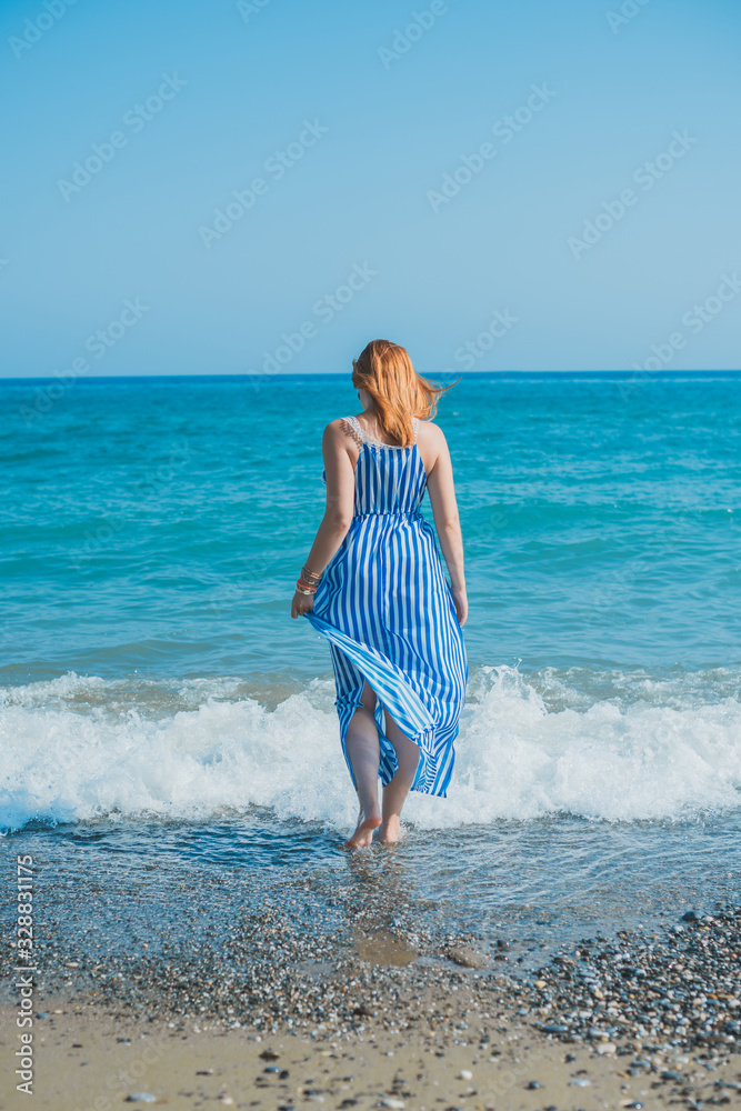 Travelling and adventure time. Nice plus size nice woman at vacation in Greece, rest time Travelling and adventure time. Nice plus size nice woman at vacation in Greece, rest time