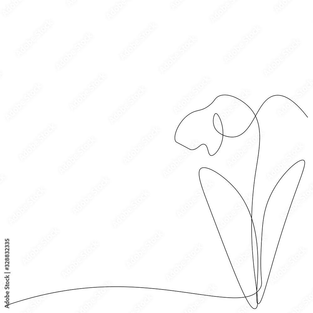 Spring flower silhouette line draw vector illustration Spring flower silhouette line draw vector illustration