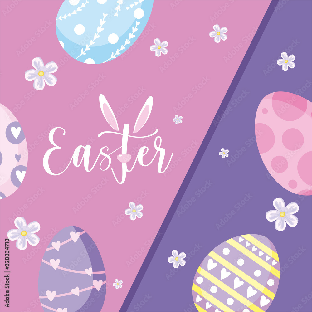 happy easter design with easter eggs with cute decorative styles, colorful design happy easter design with easter eggs with cute decorative styles, colorful design