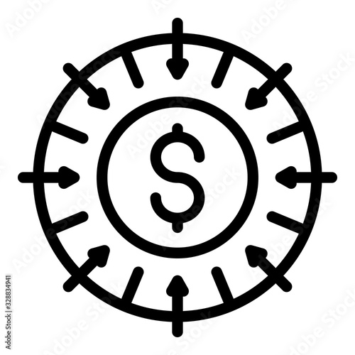 Crowdfunding icon. Outline crowdfunding vector icon for web design isolated on white background