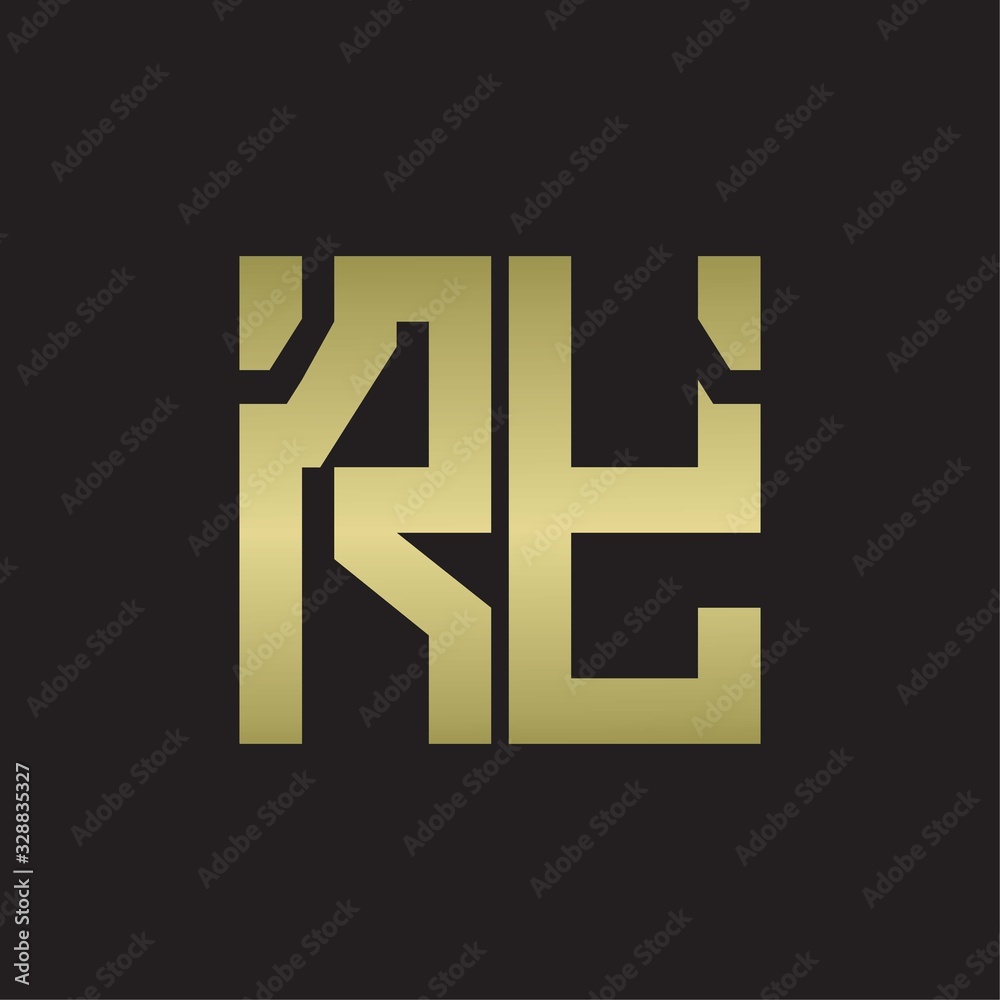 Fototapeta premium RY Logo with squere shape design template with gold colors