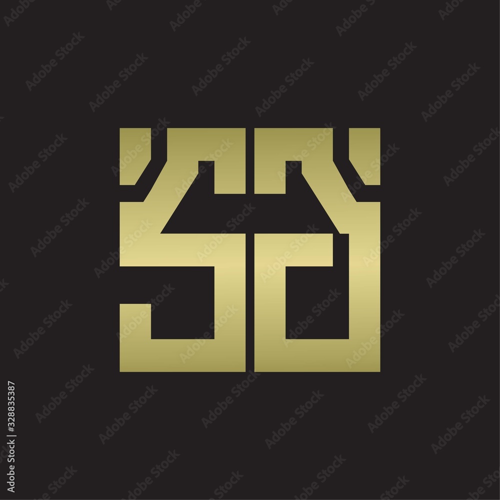 SG Logo with squere shape design template with gold colors SG Logo with squere shape design template with gold colors