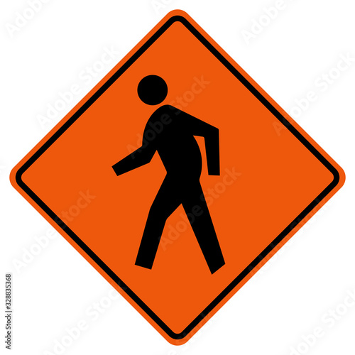 Pedestrian Crossing Traffic Road Symbol Sign Isolate on White Background,Vector Illustration