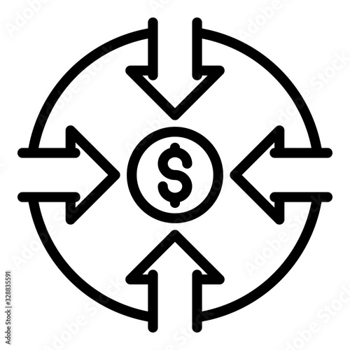Concrete crowdfunding icon. Outline concrete crowdfunding vector icon for web design isolated on white background