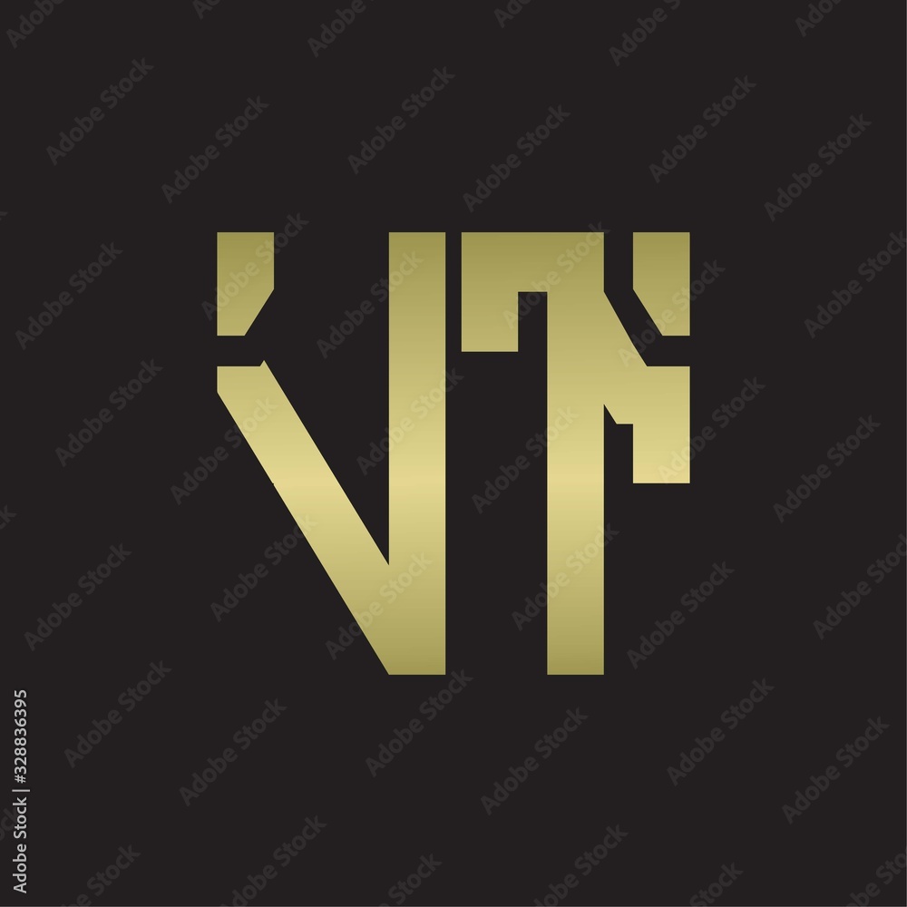 Fototapeta premium VT Logo with squere shape design template with gold colors