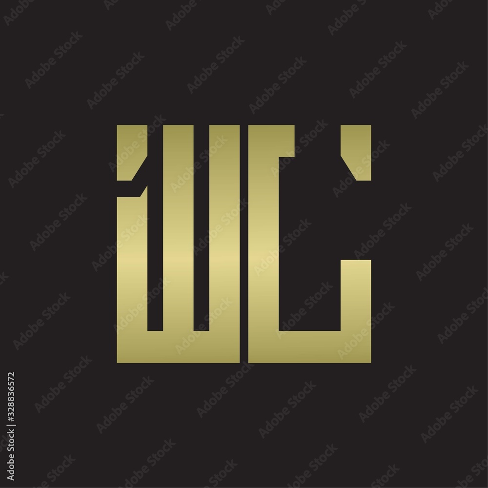 WL Logo with squere shape design template with gold colors WL Logo with squere shape design template with gold colors