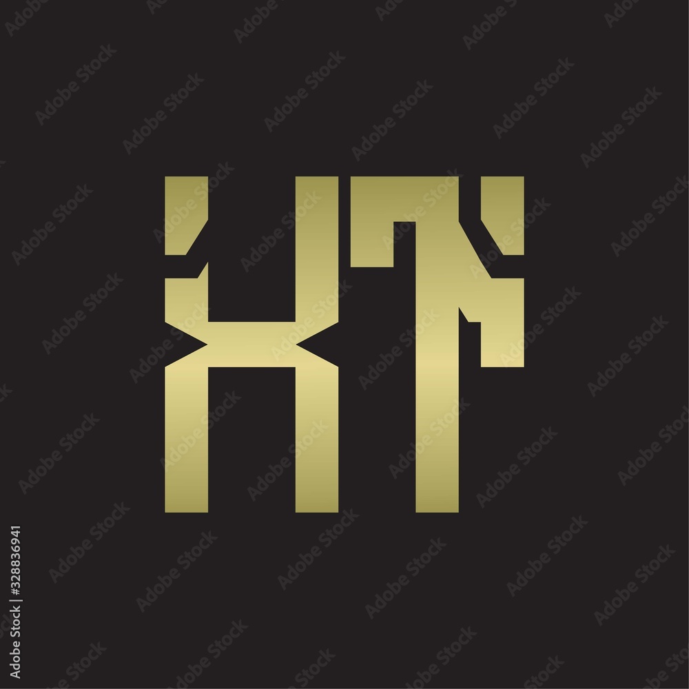 XT Logo with squere shape design template with gold colors XT Logo with squere shape design template with gold colors