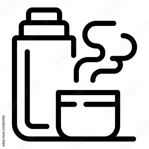 Thermos bottle icon. Outline thermos bottle vector icon for web design isolated on white background