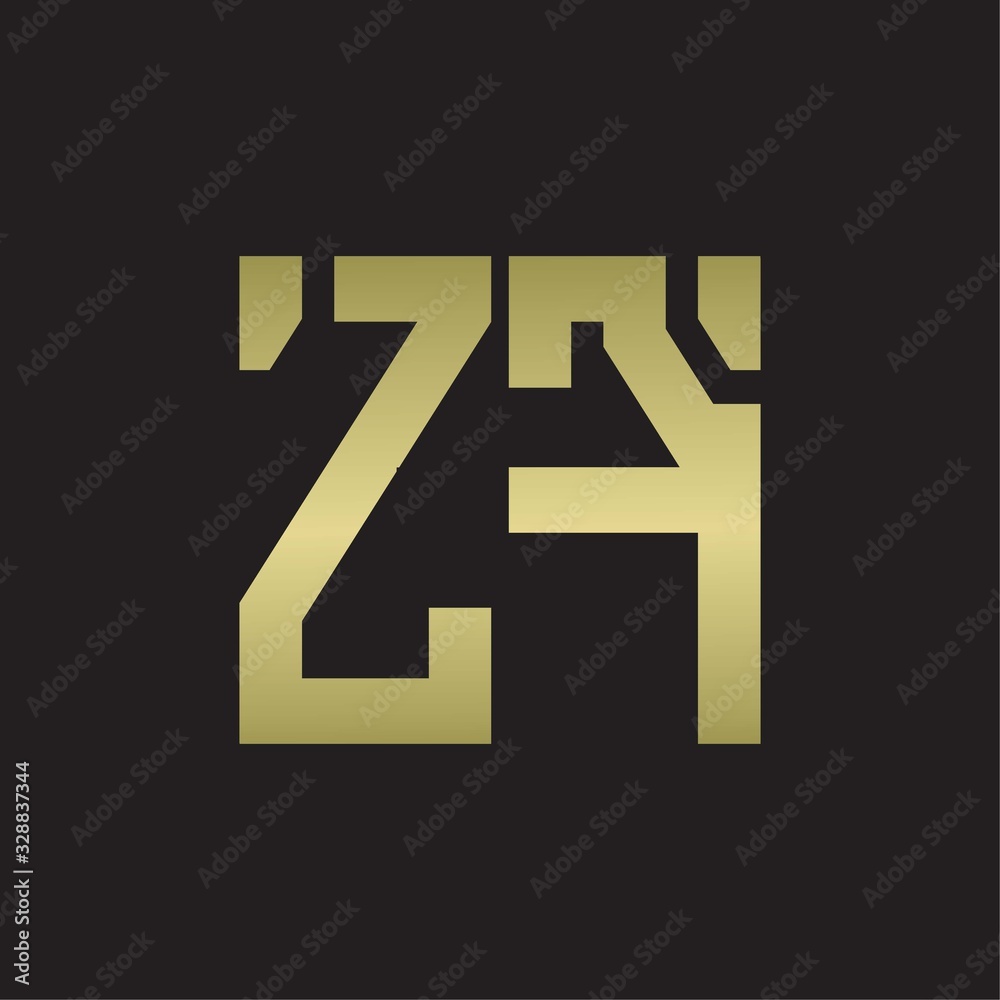 Fototapeta premium ZF Logo with squere shape design template with gold colors